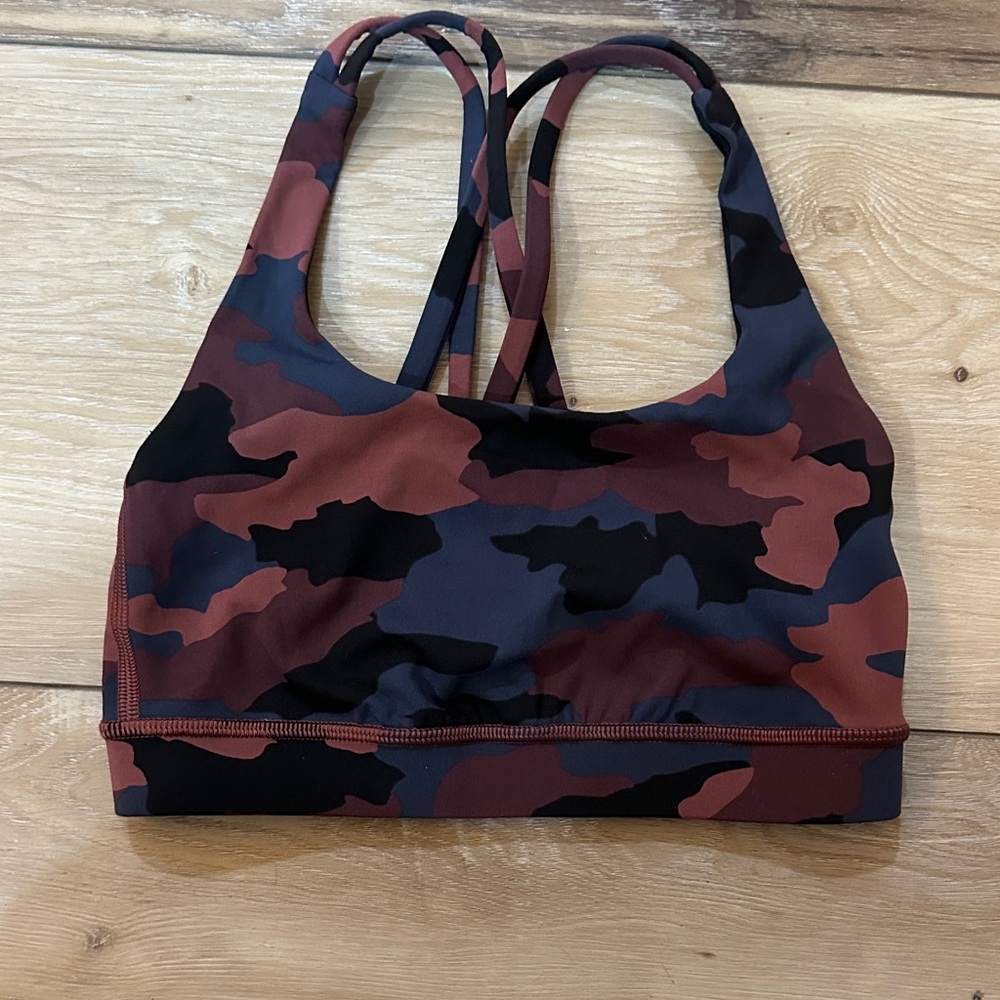 lululemon athletica Red and Black Camo Sports Bra
